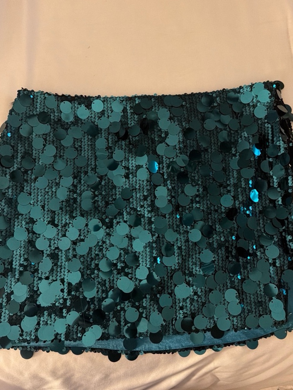 emory park Teal Sequin Mini Skirt